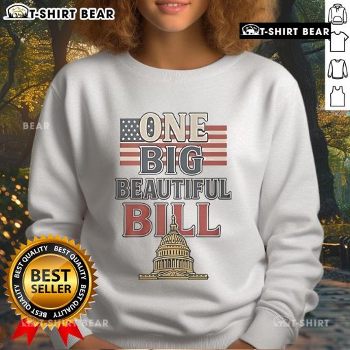 Top America One Big Beautiful Bill Resist Flag Sweatshirt showcasing patriotic design and vibrant colors.