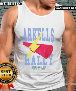 Top Arkells The Rally 2025 Event Tank Top featuring vibrant design, perfect for music festival fans and Arkells supporters.