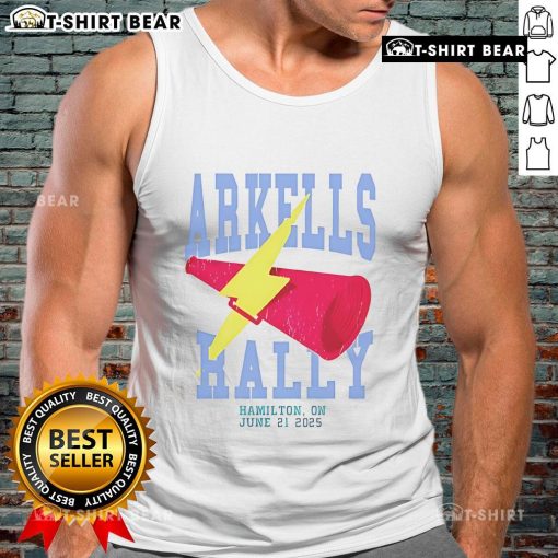 Top Arkells The Rally 2025 Event Tank Top featuring vibrant design, perfect for music festival fans and Arkells supporters.