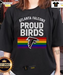 Top Atlanta Falcons LGBT Pride Birds Ladies Tee featuring vibrant colors and team logo, perfect for proud fans.