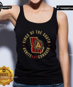 Top Atlanta United FC Unite and Conquer tank top featuring team colors and logo, perfect for fans and summer wear.