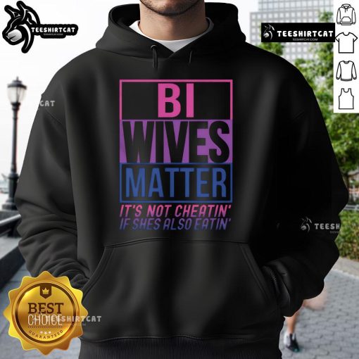 Top Bi Wives Matter hoodie featuring bold text, promoting love and inclusivity for bisexual relationships and lifestyles.
