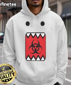Alt Text: Top Biohazard Domo Logo Hoodie featuring a bold design and vibrant colors, perfect for streetwear enthusiasts.