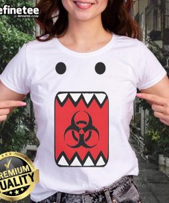 Top Biohazard Domo Logo Ladies Tee featuring a stylish design perfect for fans of biohazard-themed apparel.