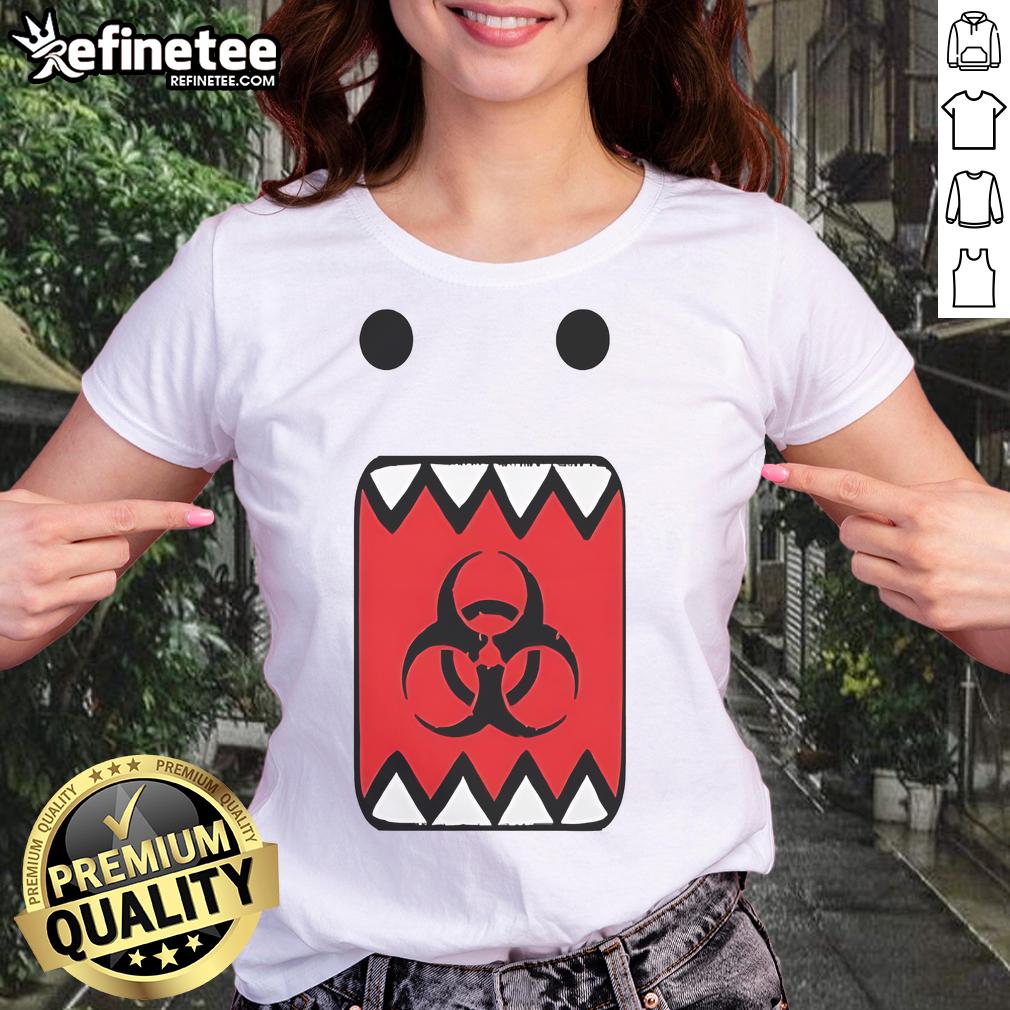Top Biohazard Domo Logo Ladies Tee Top Biohazard Domo Logo Ladies Tee featuring a stylish design perfect for fans of biohazard-themed apparel.