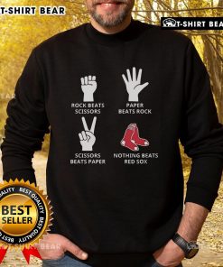 Top Boston Red Sox sweatshirt featuring a fun 'Rock, Paper, Scissors' design, perfect for fans and cozy wear.