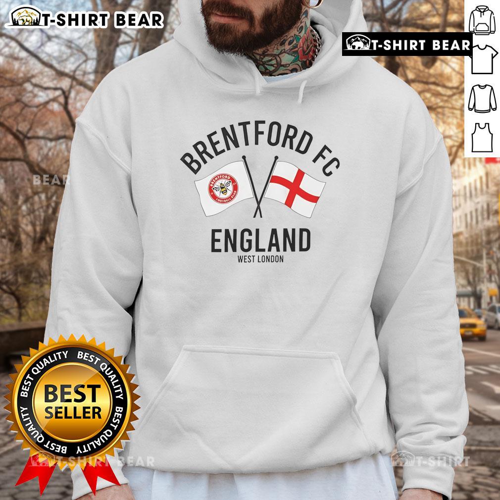 Top Brentford Fc England West London Hoodie Alt Text: Stylish Brentford FC hoodie featuring the team logo, perfect for fans in West London, England.