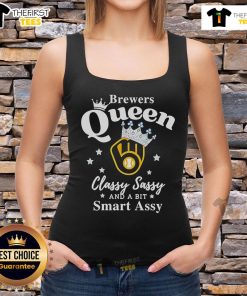 Alt Text: Top Brewers Queen Classy Sassy and a Bit Smart Assy logo tank top showcasing a fun and stylish design for beer lovers.