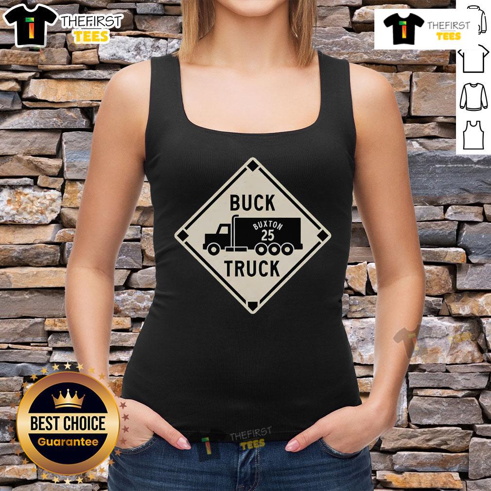 Top Buck Truck Byron Buxton Tank Top Alt Text: Byron Buxton tank top featuring a stylish top buck truck design, perfect for fans of MLB and trendy sportswear.