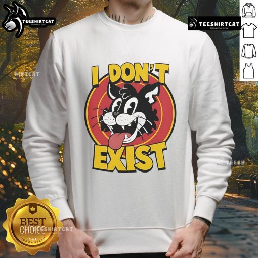 Top Cat 'I Don't Exist' sweatshirt featuring a playful design, perfect for fans of the classic cartoon and cozy style.