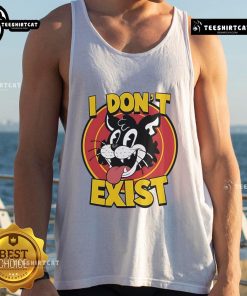 Top Cat I Dont Exist Tank Top featuring vibrant graphic design, perfect for casual summer wear and cat lovers.