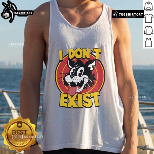 Top Cat I Dont Exist Tank Top featuring vibrant graphic design, perfect for casual summer wear and cat lovers.