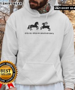 Top Charm Anniversary Horse and Deer Hoodie featuring a unique design, perfect for outdoor enthusiasts and cozy style.