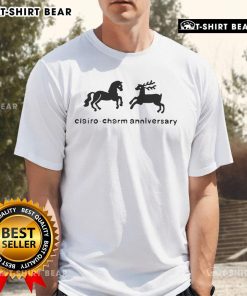 Alt Text: Top Charm Anniversary Horse and Deer T-Shirt featuring a unique design for nature lovers and anniversary gifts.