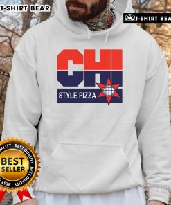 Alt Text: Stylish 'Top CHI Dream Team' pizza hoodie featuring vibrant graphics and a cozy fit, perfect for pizza lovers.