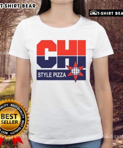 Top CHI Dream Team Style Pizza Ladies Tee featuring vibrant graphics and a trendy design for pizza lovers.