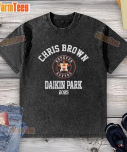 Top Chris Brown Breezy Bowl XX Houston Astros Daikin Park 2025 washed t-shirt featuring a stylish graphic design.