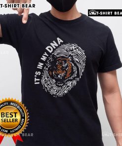 Alt Text: Top Cincinnati Bengals In My DNA logo t-shirt featuring vibrant colors and team branding for fans.