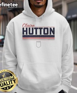 Alt Text: Top Claire Hutton Stripe USWNTPA Hoodie featuring a stylish design and comfortable fit for everyday wear.