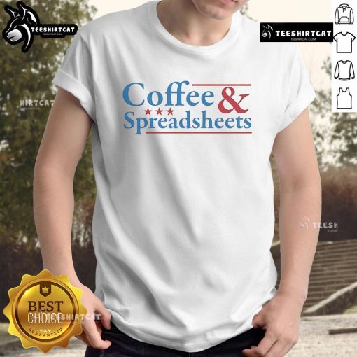 Top Coffee And Spreadsheets Logo T-Shirt design featuring a stylish coffee cup and spreadsheet graphic for coffee lovers.