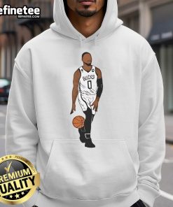 Alt Text: Top Damian Lillard Milwaukee Bucks basketball hoodie showcasing team colors and logo, perfect for fans.
