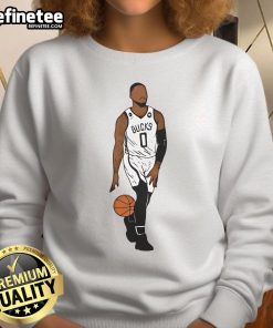 Damian Lillard Milwaukee Bucks basketball sweatshirt featuring team colors and logo, perfect for fans and casual wear.