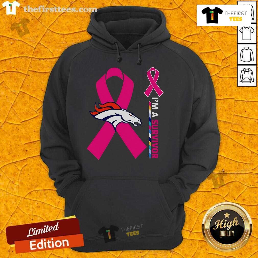 Top Denver Broncos X Cancer Awareness I'M A Survivor Hoodie Top Denver Broncos X Cancer Awareness 'Im A Survivor' hoodie in blue, showcasing team spirit and support for cancer survivors.