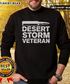 Top Desert Storm Veteran Bullet Sweatshirt showcasing patriotic design and military pride for veterans and supporters.