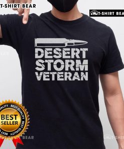 Top Desert Storm Veteran Bullet T-Shirt featuring military design and patriotic colors for proud veterans and supporters.