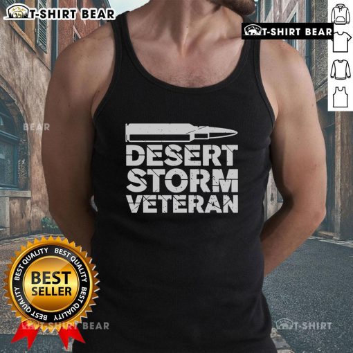 Top Desert Storm Veteran Bullet Tank Top featuring military-themed graphics and a stylish design for veterans.