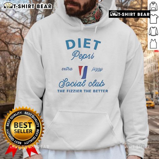 Trendy hoodie featuring 'The Fizzier, The Better' slogan for Diet Pepsi Social Club enthusiasts.