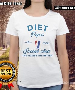 Ladies' tee featuring 'Top Diet Pepsi Social Club - The Fizzier, The Better' graphic design, perfect for soda lovers.