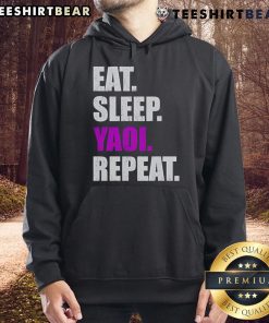 Top Eat Sleep Yaoi Repeat 2025 Hoodie featuring vibrant colors and trendy design for anime lovers and fans.