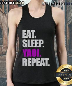 Top Eat Sleep Yaoi Repeat 2025 Tank Top featuring vibrant graphics for anime lovers and casual wear enthusiasts.