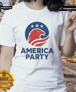 Top Elon Musk America Party Flag Ladies Tee featuring a stylish design for fans of Elon Musk and patriotic fashion.