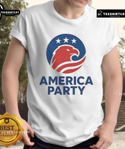 Top Elon Musk America Party Flag T-Shirt featuring a bold design with the American flag and Musk's iconic imagery.