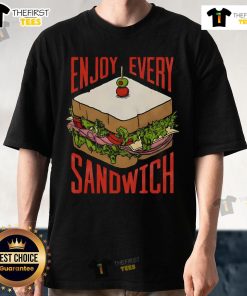Enjoy Every Sandwich T-Shirt featuring a fun graphic design, perfect for sandwich lovers and casual wear enthusiasts.