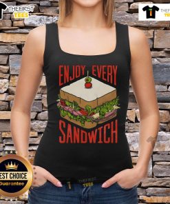 Top Enjoy Every Sandwich Tank Top featuring a fun food graphic, perfect for casual summer outings and food lovers.