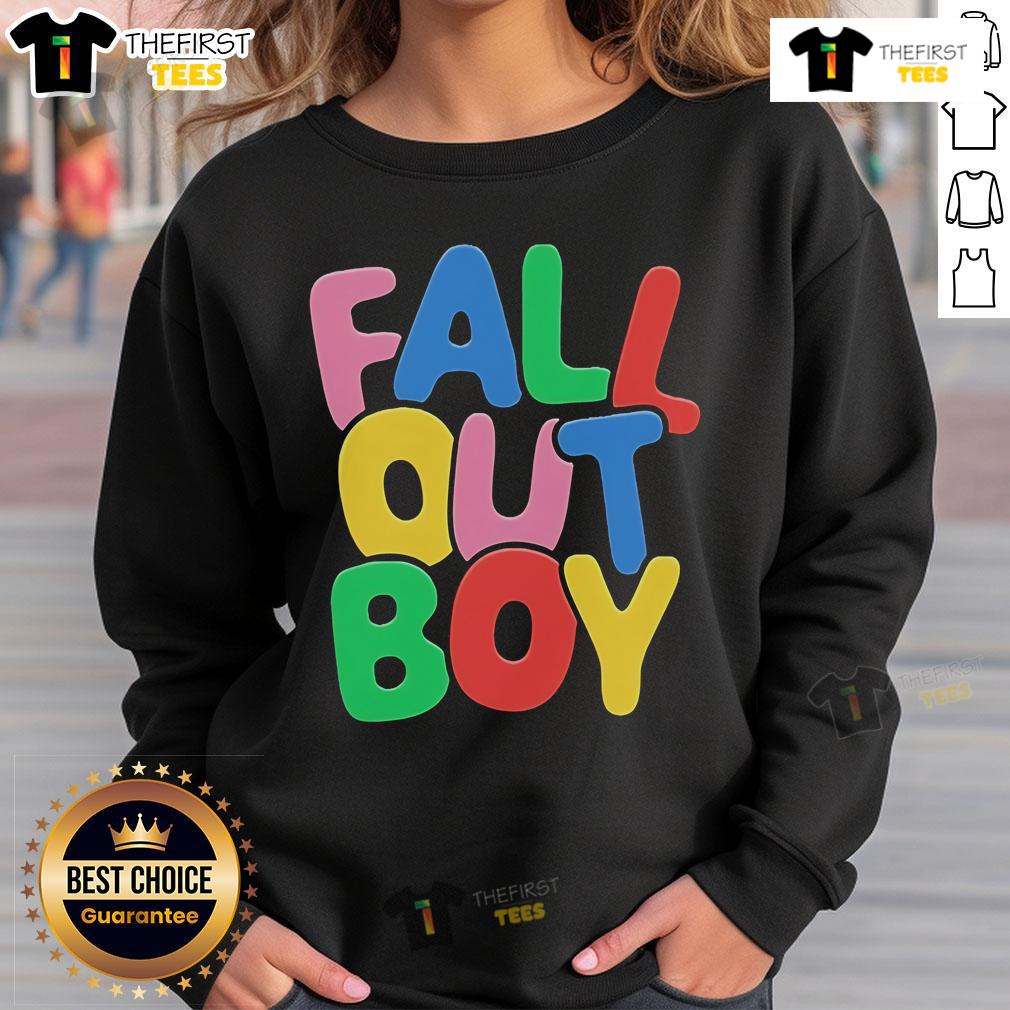 Top Fall Out Boy Summer Bubble Logo Sweatshirt Top Fall Out Boy summer bubble logo sweatshirt in vibrant colors, perfect for music fans and casual style.