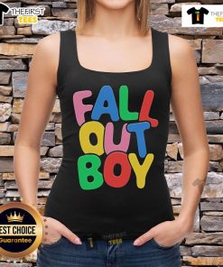 Alt Text: Top Fall Out Boy summer bubble logo tank top featuring vibrant colors and stylish design for casual wear.