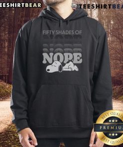 Alt Text: Cozy 'Top Fifty Shades of Nope' Snoopy hoodie featuring a playful graphic and vibrant colors, perfect for casual wear.