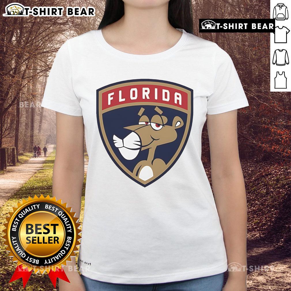 Top Florida Panthers Pink Panthers Logo Ladies Tee Alt Text: Stylish ladies tee featuring the Top Florida Panthers Pink Panthers logo, perfect for fans and casual wear.