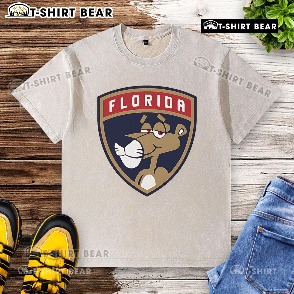 Top Florida Panthers Pink Panthers Logo Washed T Shirt Top Florida Panthers Pink Panthers logo washed t-shirt featuring a stylish design for fans of the NHL team.