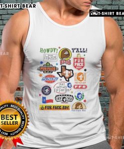 Alt Text: Boy wearing a Top Fur Face Texas logo tank top, showcasing a stylish design perfect for summer fashion.