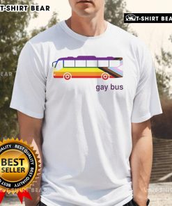 Top Gay Bus LGBT T-Shirt featuring colorful graphics celebrating pride and inclusivity for the LGBTQ+ community.
