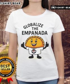 Alt Text: Top Globalize The Empanada Ladies Tee featuring vibrant design and comfortable fit for casual wear enthusiasts.