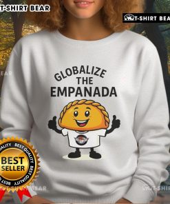Top Globalize the Empanada sweatshirt featuring a colorful design celebrating cultural cuisine and fashion trends.