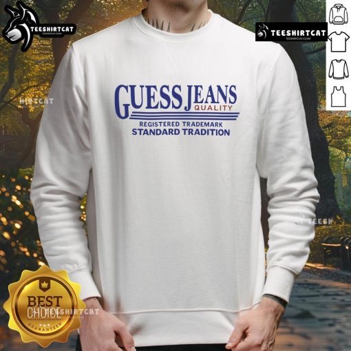 Top Guess Jeans registered trademark sweatshirt featuring a classic design, perfect for casual wear and style.