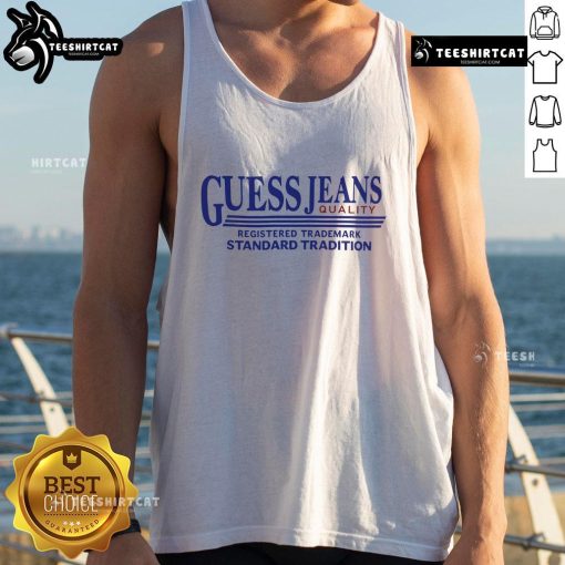 Top Guess Jeans Registered Trademark Standard Tradition Tank Top in stylish design, perfect for casual wear and summer outfits.
