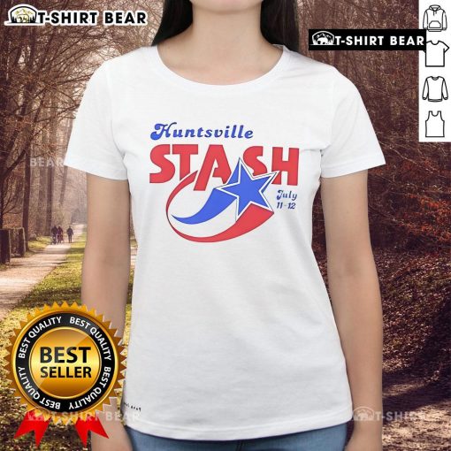 Top Huntsville Stash July 11-12 Ladies Tee featuring stylish design and vibrant colors for summer fashion.
